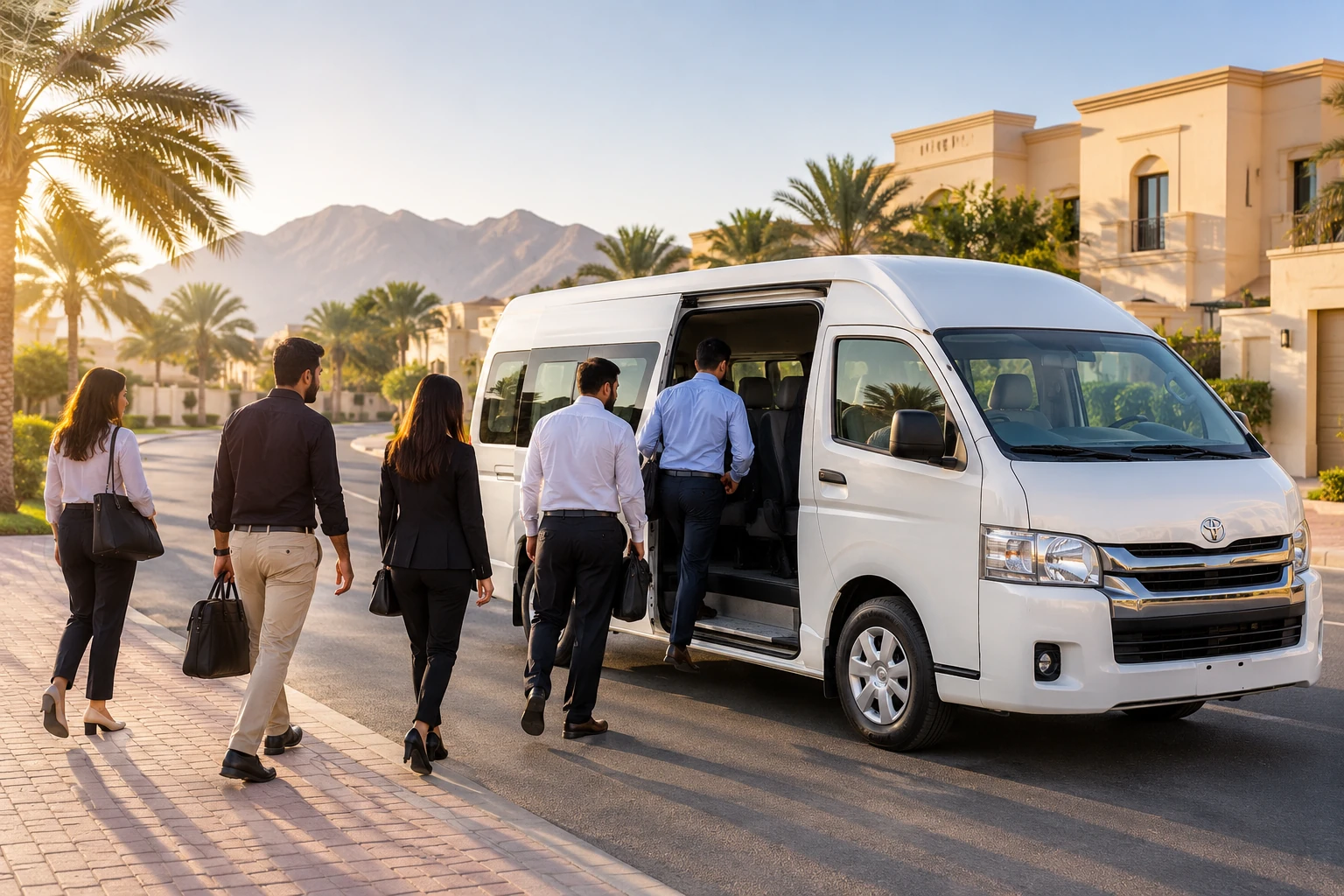 Staff transport van in Al Ain