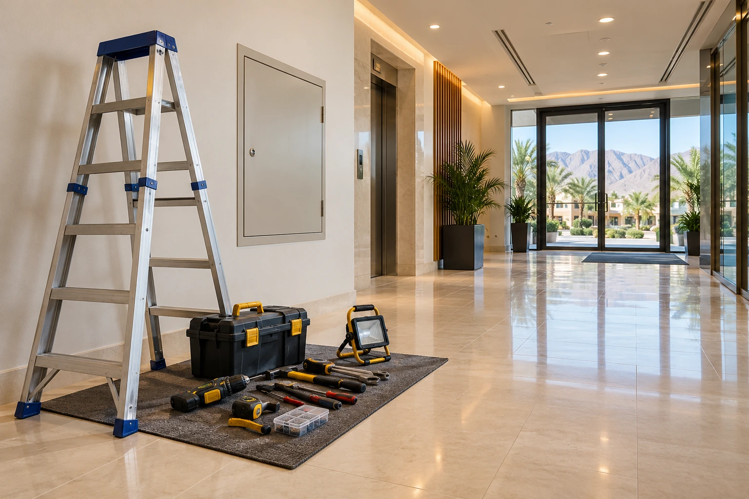 Building maintenance tools in a modern property