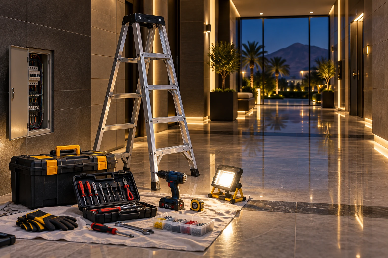 Building maintenance tools in a modern property
