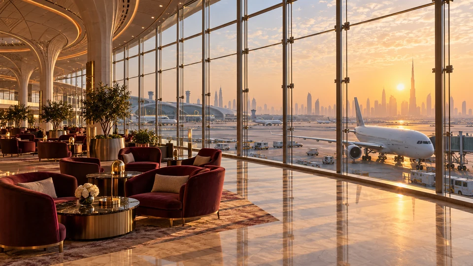 Representative Dubai airport business travel lounge